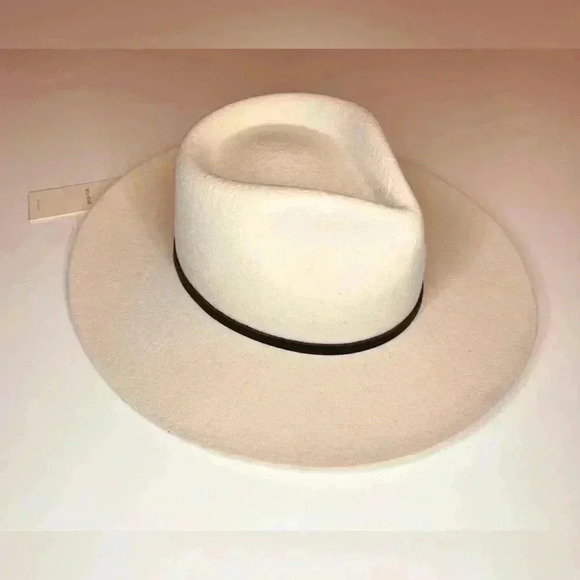Will+Bear Cooper Bone | White Upturned Fedora Unisex 100 % aus Wool Hat - Picture 4 of 8